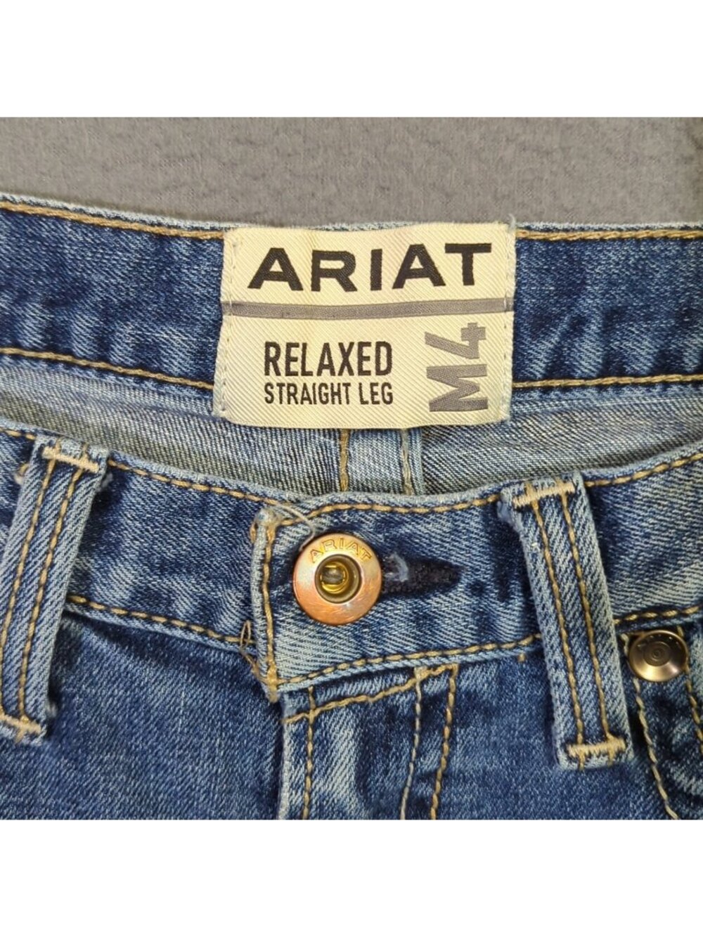 Ariat Jeans Men's 32x34 Blue M4 Low Rise Stretch Longspur Stackable Straight Leg - Picture 9 of 13